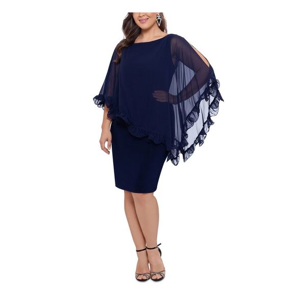Chiffon Tiered Overlay Floor-length Sheath Dress Lemon